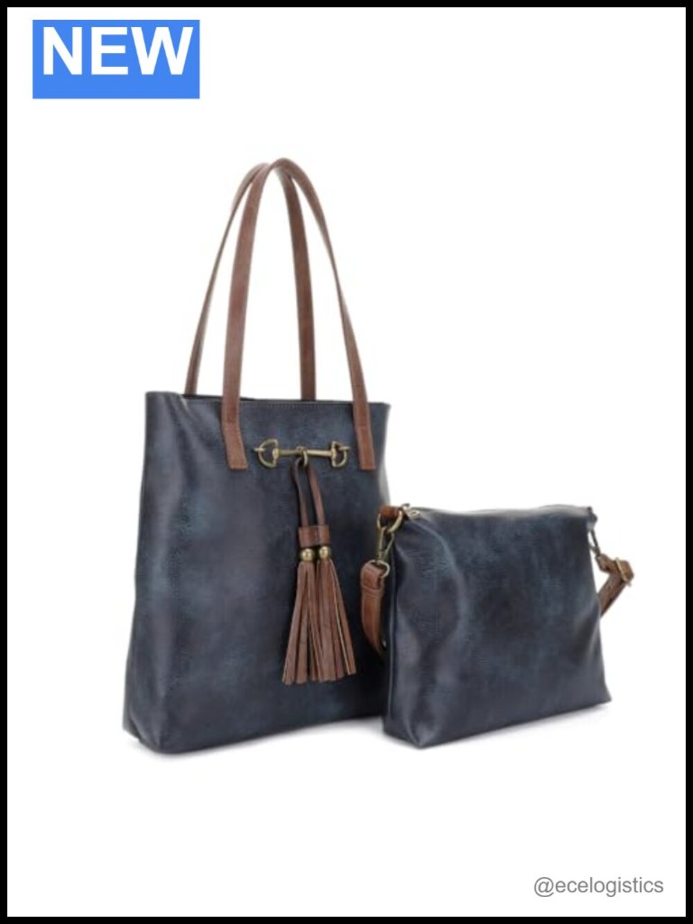 Vegan Leather 2-in-1 Tote with Removable Crossbody Bag
